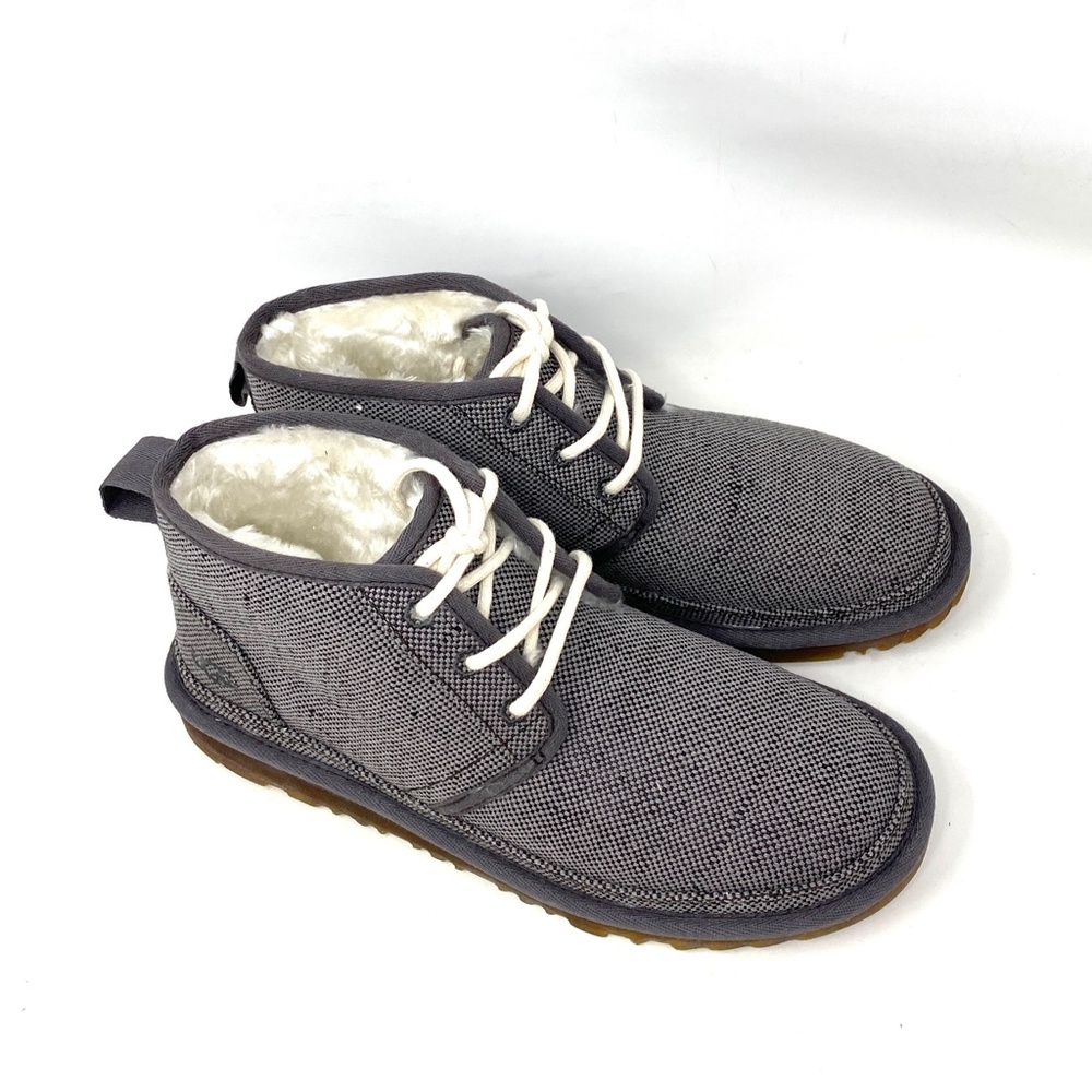 UGG NEUMEL Mid Top Casual Snow Boots Gray Naturals Canvas Fur Women Size 1119597 - Picture 4 of 12